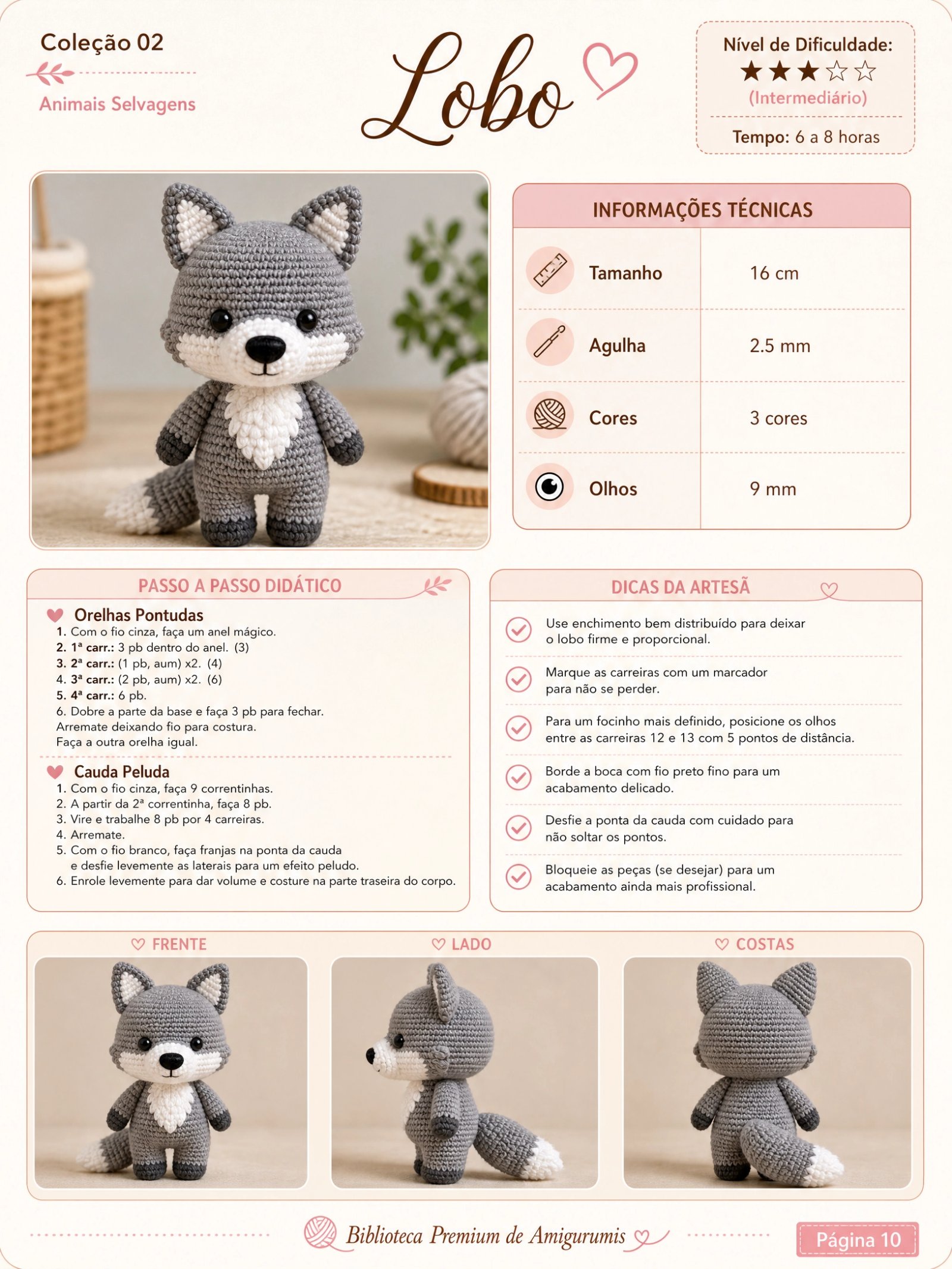 Receita de Lobo Amigurumi