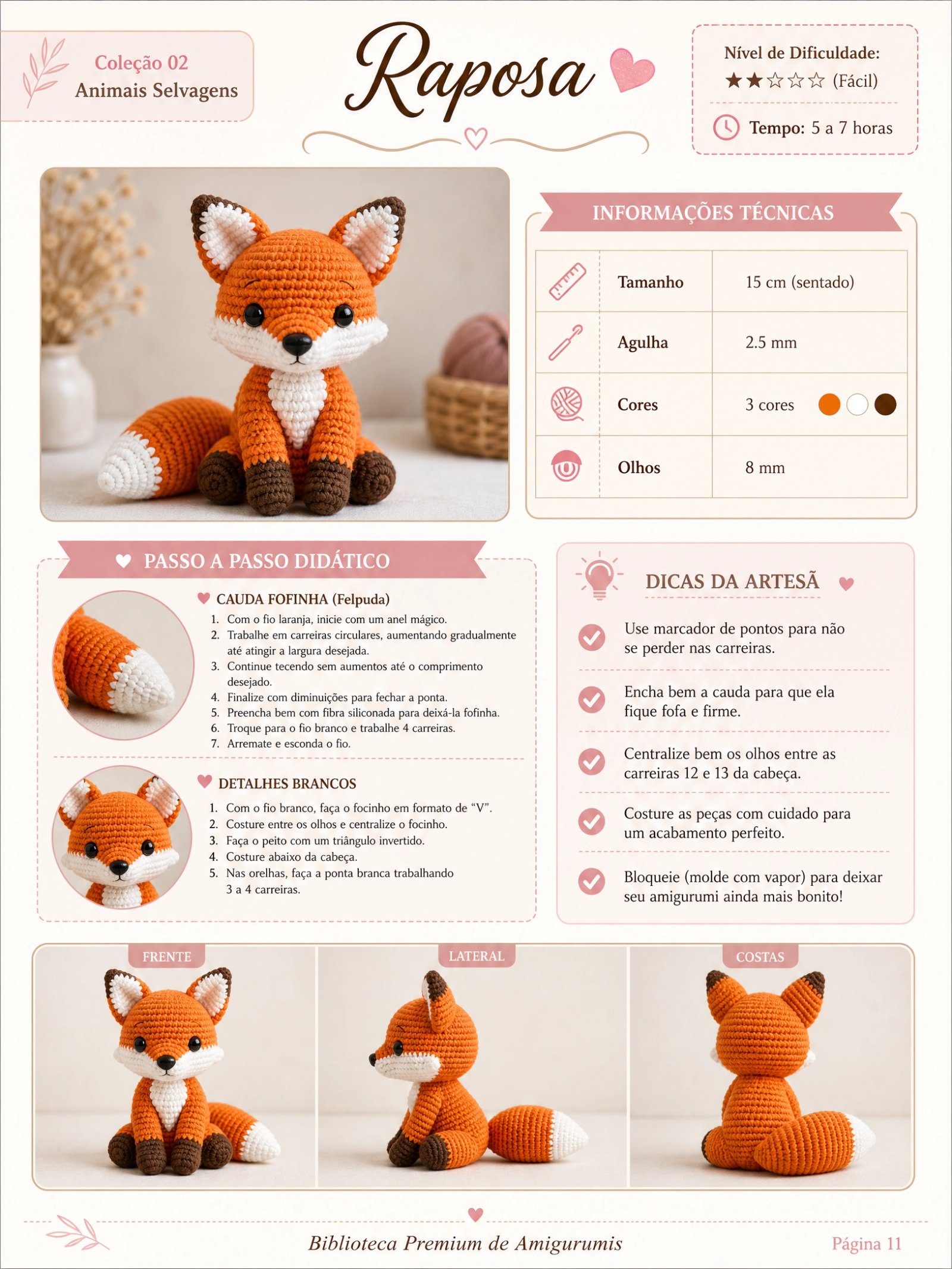 Receita de Raposa Amigurumi