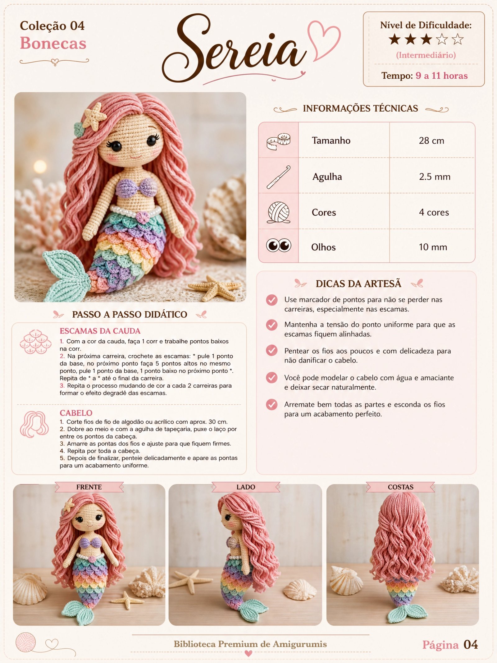 Receita de Sereia Amigurumi