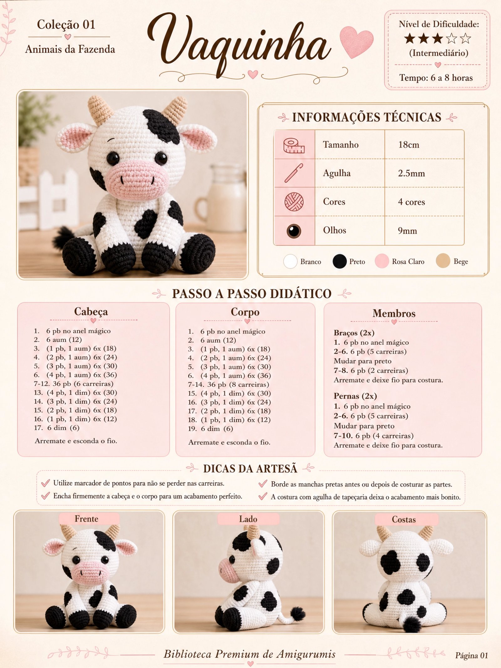 Receita de Vaquinha Amigurumi