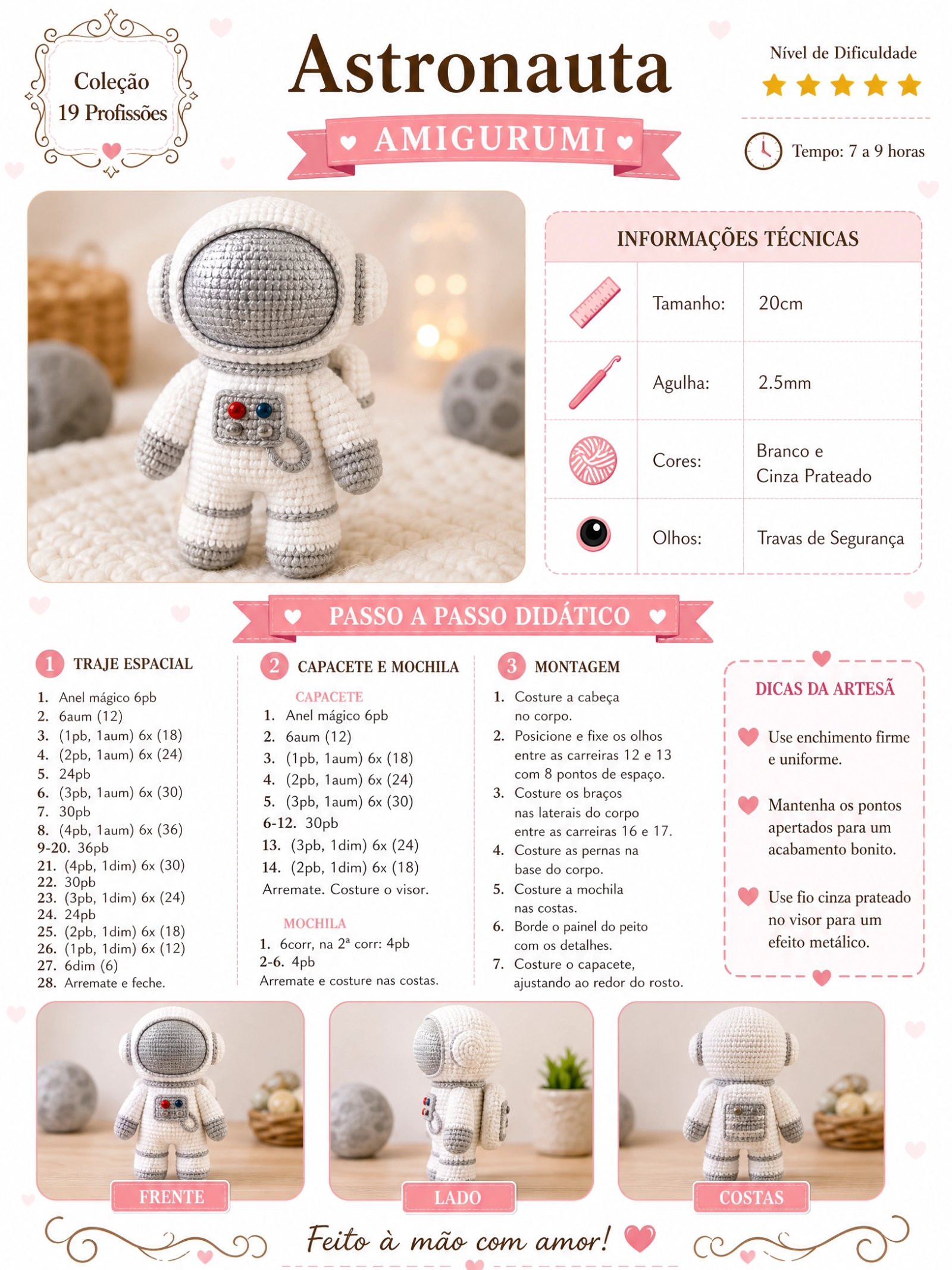 Receita de Astronauta Amigurumi